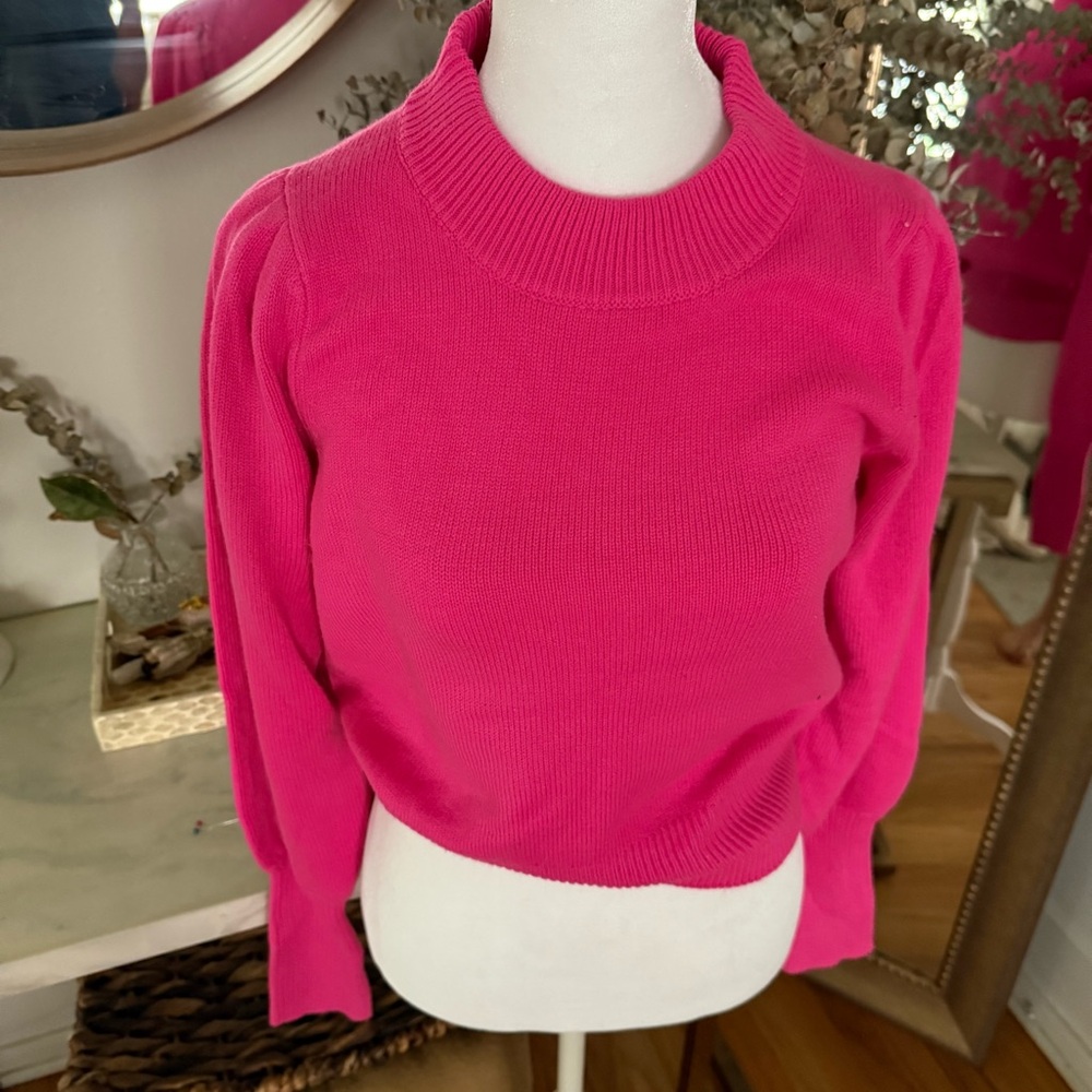 French Connection Vibrant Pink Turtleneck Sweater